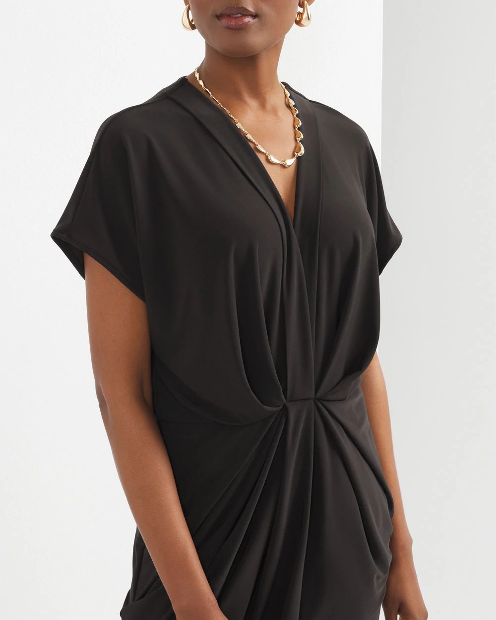 Matte-Jersey Twist Front Dress | White House Black Market